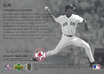 2002 Upper Deck - AL Centennial Anniversary Game-Used Jerseys #ALJ-PM Pedro Martinez Back