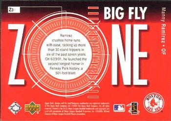 2002 Upper Deck - Big Fly Zone #Z3 Manny Ramirez  Back