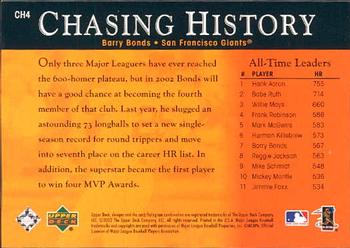 2002 Upper Deck - Chasing History #CH4 Barry Bonds  Back