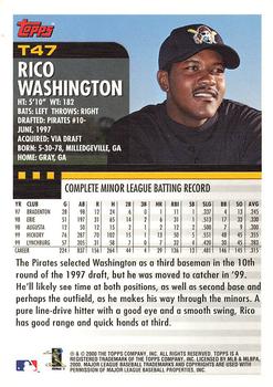 2000 Topps Traded & Rookies #T47 Rico Washington Back