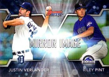 2016 Bowman's Best - Mirror Image #MI-3 Riley Pint  / Justin Verlander Front