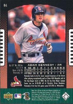 2000 UD Ionix #84 Adam Kennedy Back