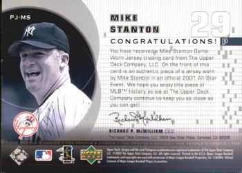2002 Upper Deck - The People's Choice #PJ-MS Mike Stanton  Back