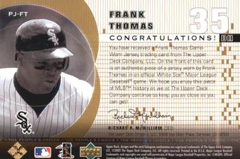 2002 Upper Deck - The People's Choice Gold #PJ-FT Frank Thomas  Back