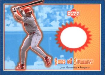 2002 Upper Deck - Sons of Summer #SS-JG Juan Gonzalez  Front