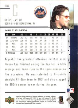 2002 Upper Deck - UD Plus Hobby #UD81 Mike Piazza  Back