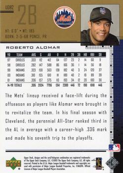 2002 Upper Deck - UD Plus Retail #UD82 Roberto Alomar  Back