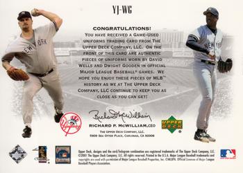 2002 Upper Deck - Yankee Dynasty #YJ-WG David Wells / Dwight Gooden  Back