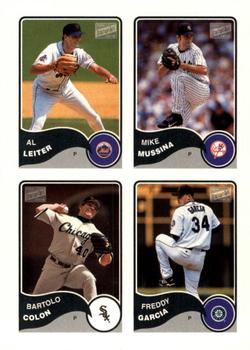 2003 Bazooka - 4-on-1 Stickers #30 Freddy Garcia / Bartolo Colon / Mike Mussina / Al Leiter Front