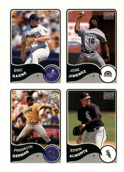 2003 Bazooka - 4-on-1 Stickers #40 Franklyn German / Edwin Almonte / Jose Jimenez / Eric Gagne Front