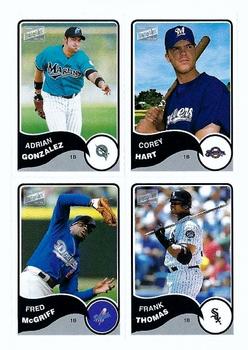 2003 Bazooka - 4-on-1 Stickers #45 Corey Hart / Adrian Gonzalez / Frank Thomas / Fred McGriff Front