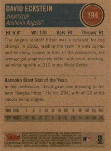 2003 Bazooka - Minis #194 David Eckstein Back