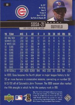 2000 Upper Deck #68 Sammy Sosa Back