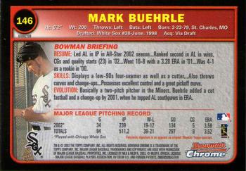 2003 Bowman Chrome - X-Fractors #146 Mark Buehrle Back