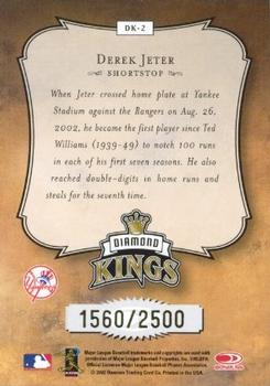 2003 Donruss - Diamond Kings Gold #DK-2 Derek Jeter Back
