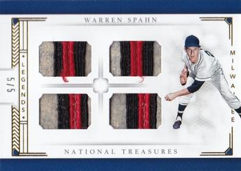 2016 Panini National Treasures - Legends Quads Gold #LQ-WS Warren Spahn Front