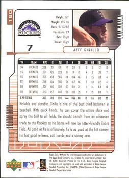 2000 Upper Deck MVP #180 Jeff Cirillo Back