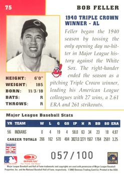 2003 Donruss Champions - Metalized #75 Bob Feller Back