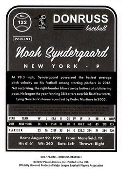 2017 Donruss #122 Noah Syndergaard Back