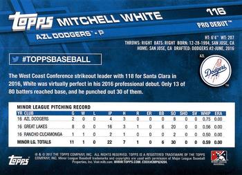 2017 Topps Pro Debut #116 Mitchell White Back