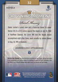 2003 Donruss Diamond Kings - Framed White (Bronze Foil) #32 Raul Ibanez Back