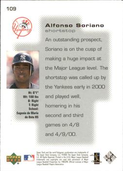 2000 Upper Deck Pros & Prospects #109 Alfonso Soriano Back