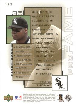 2000 Upper Deck Pros & Prospects #122 Frank Thomas Back