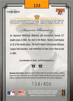 2003 Donruss Diamond Kings - Framed Gray (Silver Foil) #133 Aramis Ramirez Back