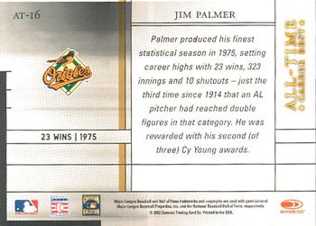 2003 Donruss Elite - All-Time Career Best #AT-16 Jim Palmer Back