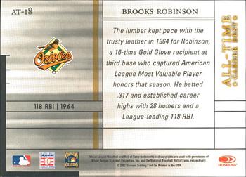 2003 Donruss Elite - All-Time Career Best #AT-18 Brooks Robinson Back