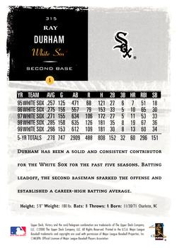 2000 Upper Deck Victory #315 Ray Durham Back