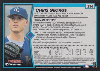 2001 Bowman Chrome #234 Chris George Back