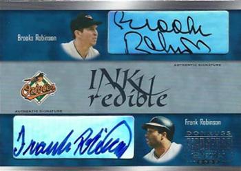 2003 Donruss Signature - INKredible Four #INK-4 Brooks Robinson / Frank Robinson / Cal Ripken, Jr./ Jim Palmer Front