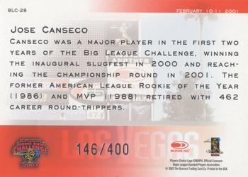 2003 Donruss Studio - Big League Challenge #BLC-28 Jose Canseco Back