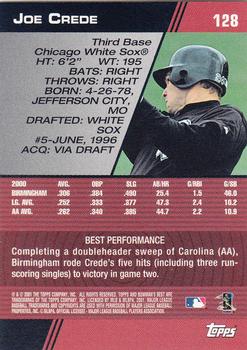 2001 Bowman's Best #128 Joe Crede Back