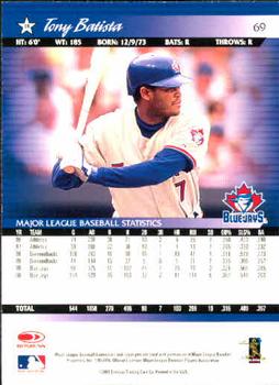 2001 Donruss #69 Tony Batista Back