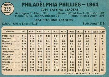 2014 Topps Heritage - 50th Anniversary Buybacks #338 Philadelphia Phillies Back