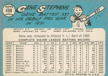 2014 Topps Heritage - 50th Anniversary Buybacks #498 Gene Stephens Back