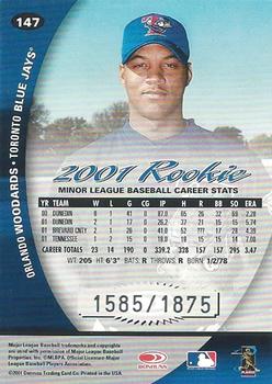 2001 Donruss Class of 2001 #147 Orlando Woodards Back