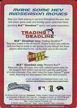 2003 MLB Showdown - Advertisement with Game Tips #22 Game Tip Back