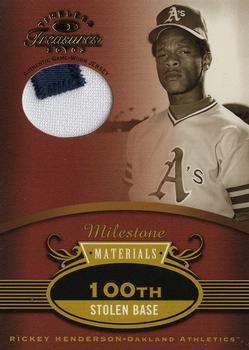 2003 Donruss Timeless Treasures - Milestone #MM-3 Rickey Henderson Front