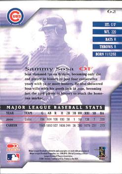 2001 Donruss Signature #62 Sammy Sosa Back