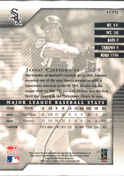 2001 Donruss Signature #105 Jose Canseco Back