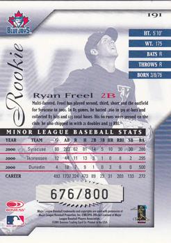2001 Donruss Signature #191 Ryan Freel Back