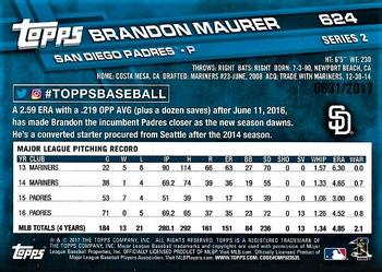 2017 Topps - Gold #624 Brandon Maurer Back