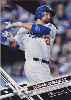 2017 Topps - Black #117 Adrian Gonzalez Front