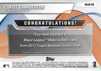 2017 Topps - Major League Material Relics Red #MLM-CG Curtis Granderson Back