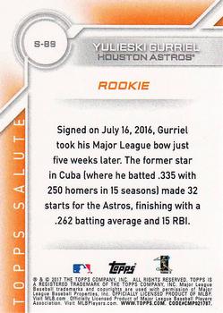 2017 Topps - Salute #S-89 Yulieski Gurriel Back