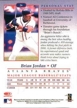 2001 Donruss Studio #26 Brian Jordan Back