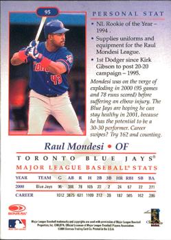 2001 Donruss Studio #95 Raul Mondesi Back